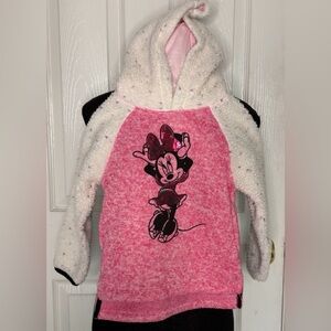 Disney Junior Minnie Mouse Sherpa Hoodie Toddler Girl Size 3T